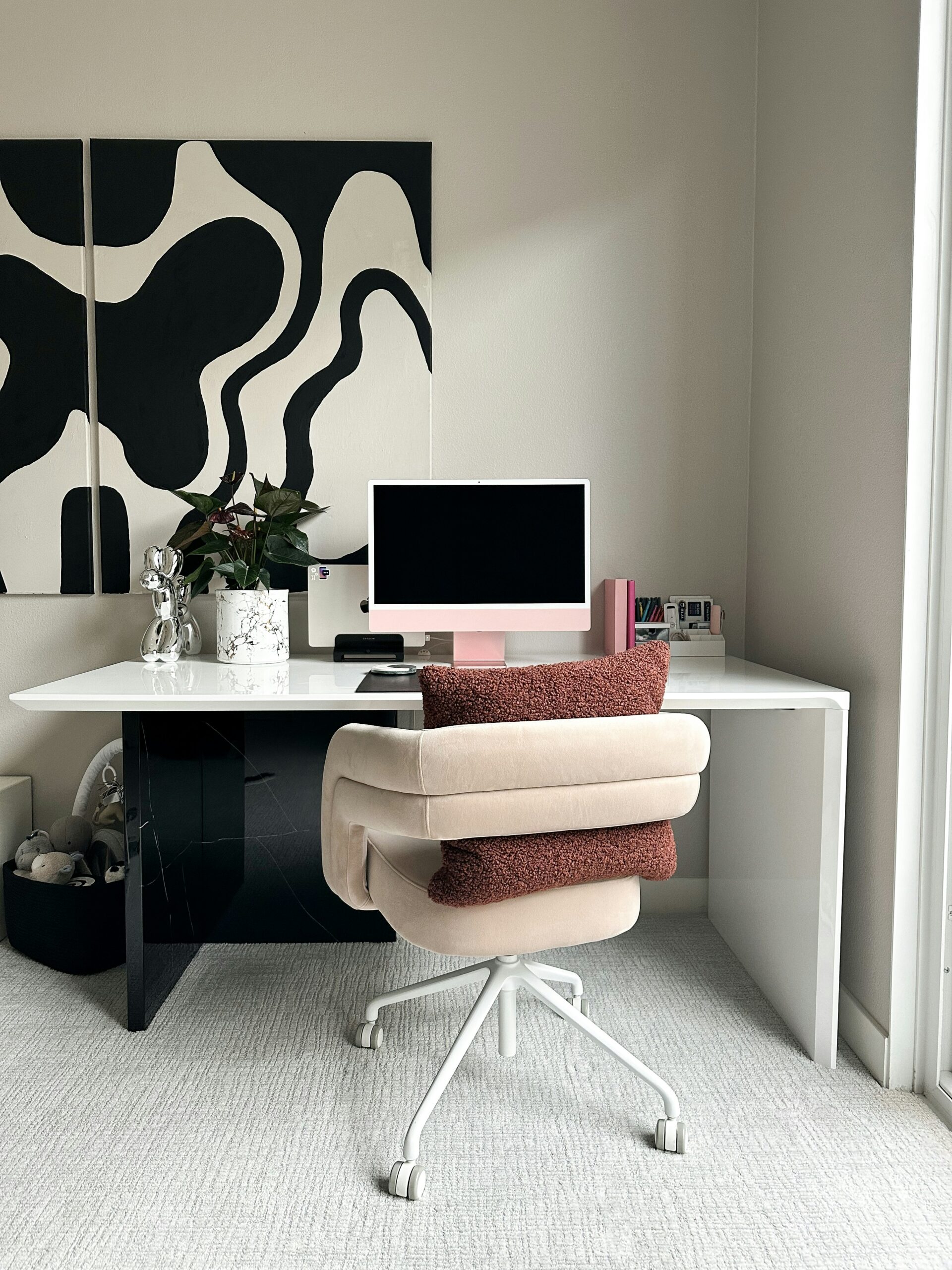 General contractor residential project custom home office with carpet replacement and acoustic