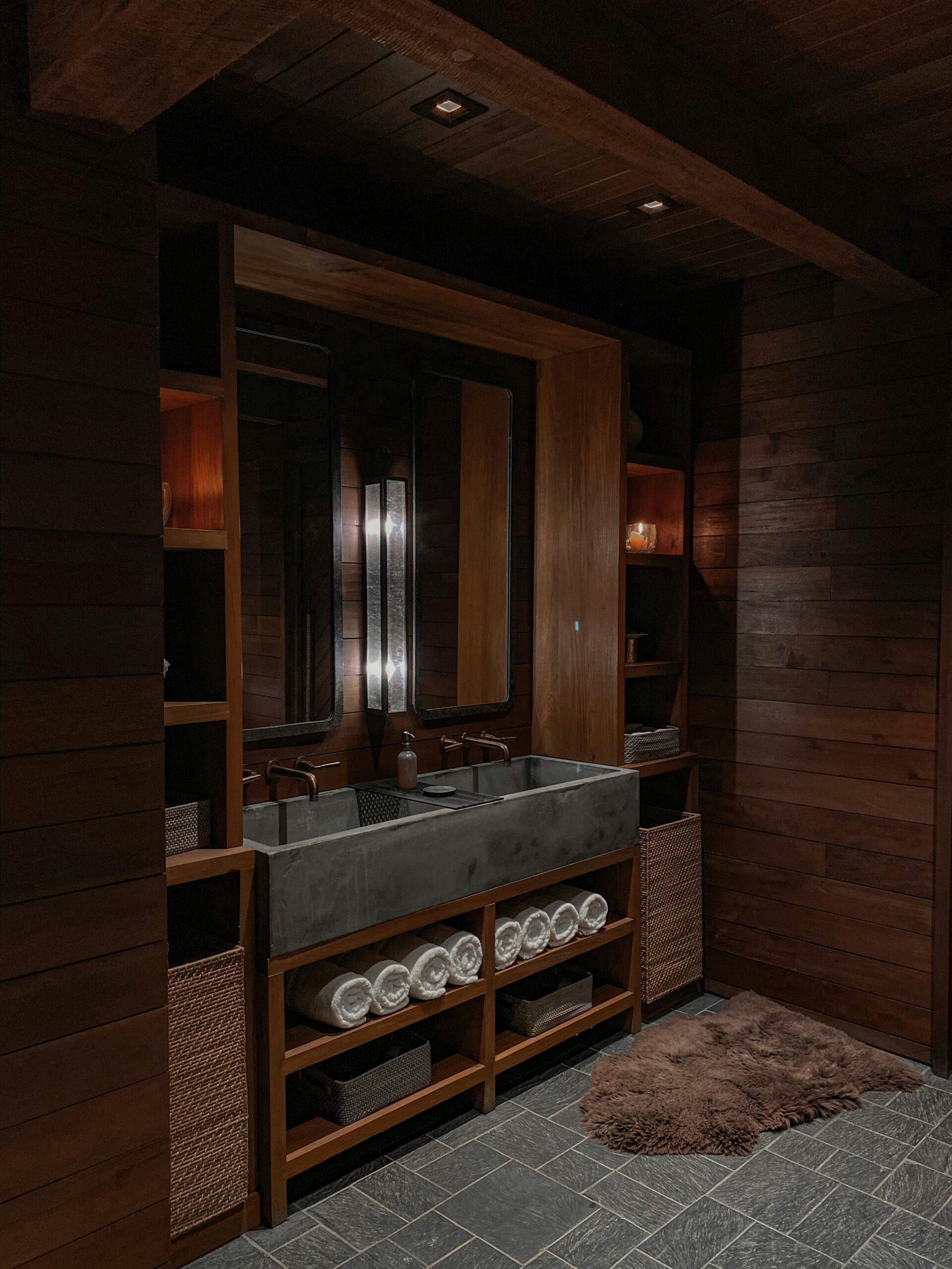 Rustic textures meet modern function in this charming renovation.