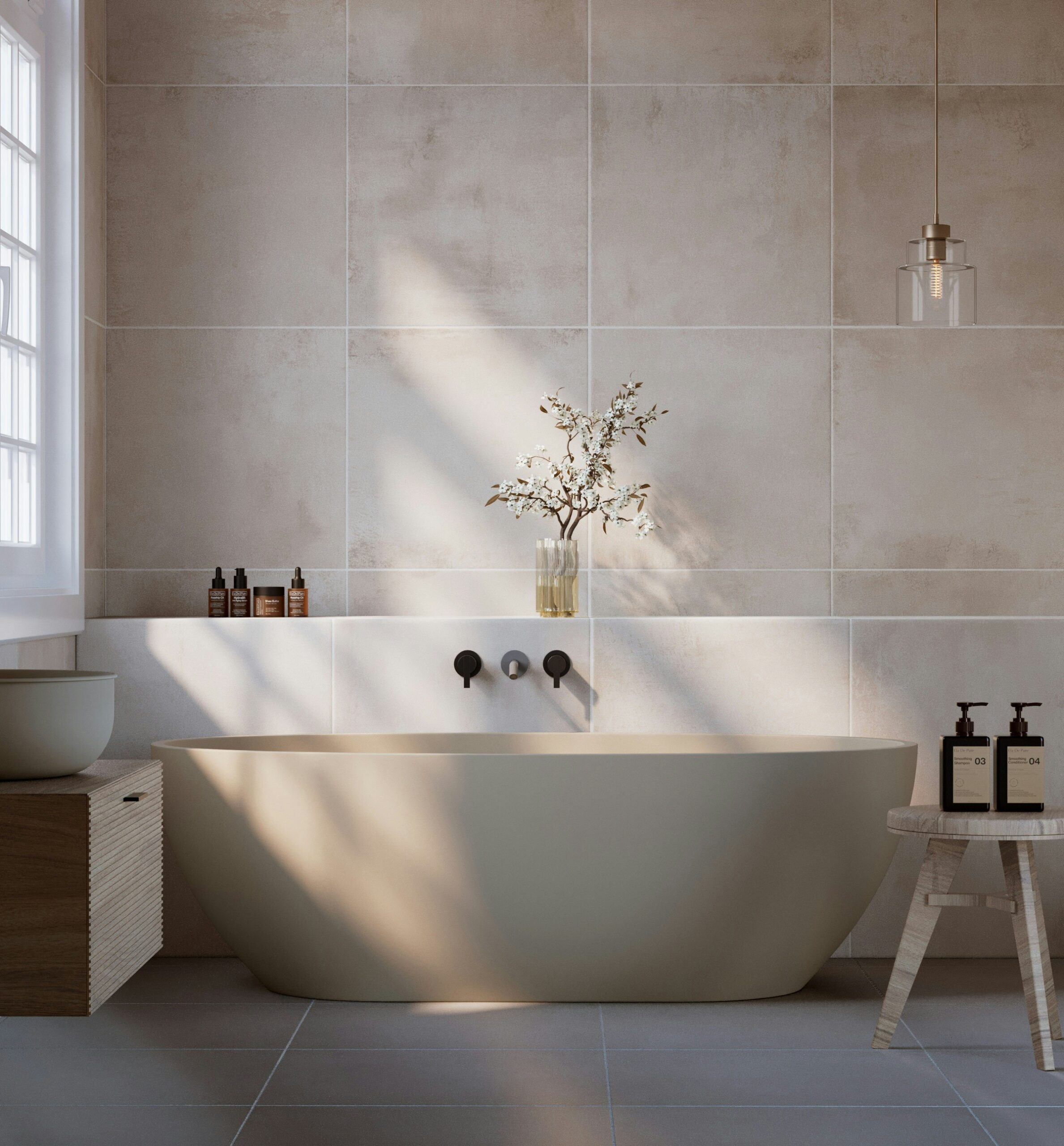 Small bathroom remodel with spa-like serenity and clean lines.
