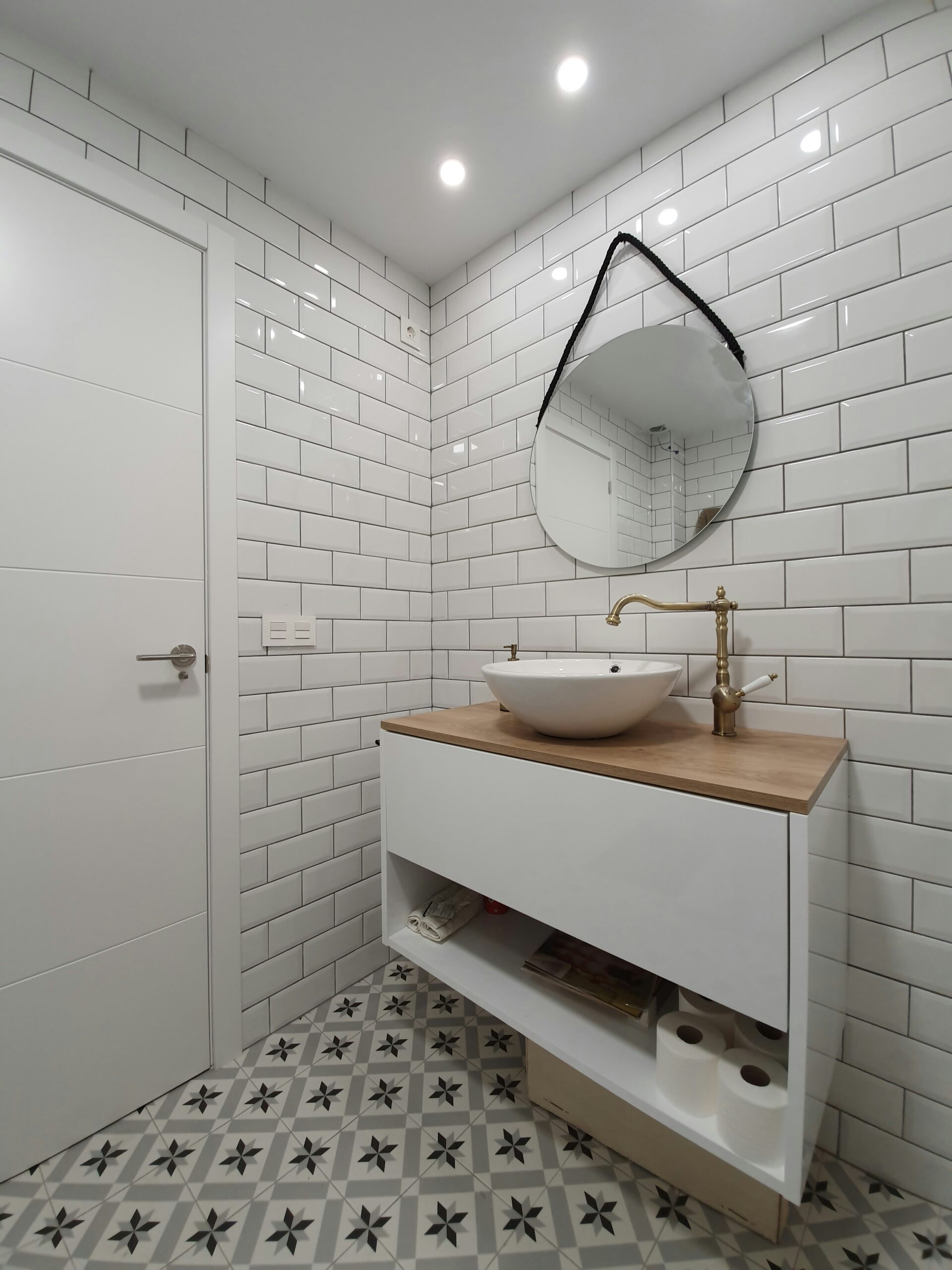 Subway tile meets floating vanity for clean, contemporary elegance.